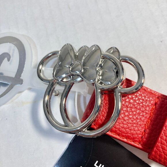 Disney Minnie Mouse Vegan Faux Leather Red Belt Womens Size Medium 30-36" - Picture 8 of 14